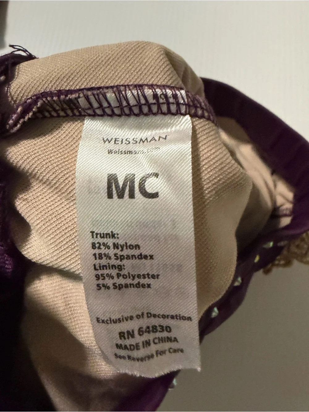 Weissman Elite dance costume 2 piece purple Mesh Bishop Sleeve Set MT11658 MC